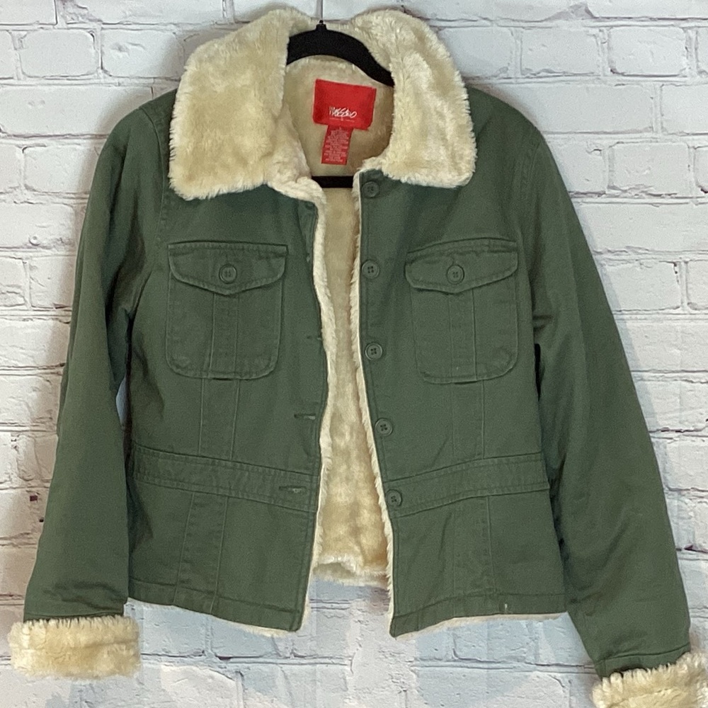 MOSSIMO SUPPLY COMPANY UTILITY SHERPA OLIVE JACKET SZ LG